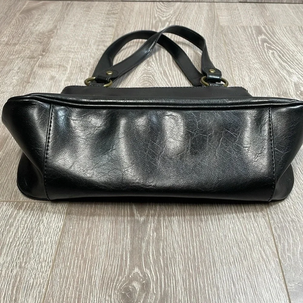 Liz Claiborne Shoulder Bag Purse Faux Leather Black